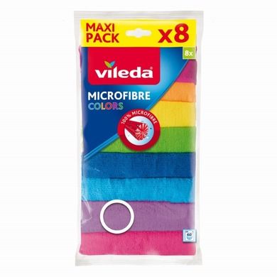 Vileda, Microfibres Colors, ściereczka z mikrofibry, 8 szt., 151501