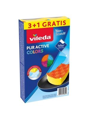 Vileda, Pur Active Colors, zmywak, 4 szt.