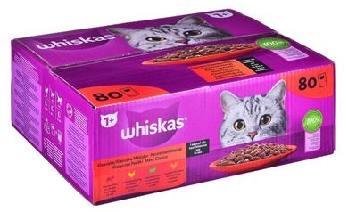 Whiskas, klasyczna potrawka w saszetkach, mokra karma dla kota, 80-85g