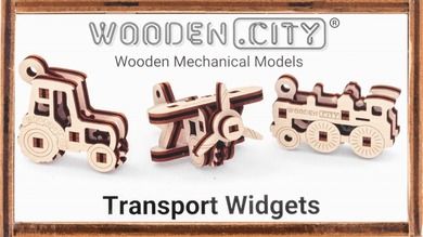 Wooden City, Widgets, transport, drewniane puzzle 3D