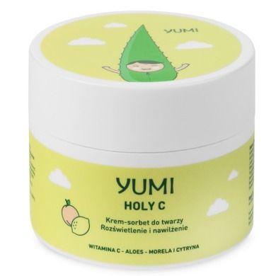 Yumi, Holy C, rozświetlająco-nawilżający krem-sorbet do twarzy, morela-cytryna, 50 ml