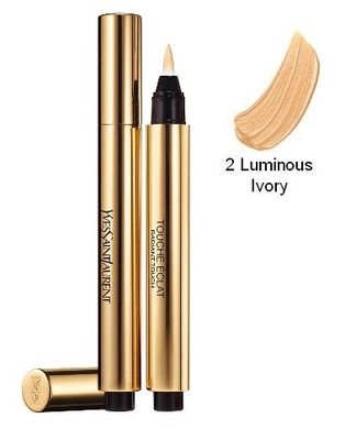 Yves Saint Laurent, Touche Eclat, rozświetlający korektor w płynie, 02 Ivoire Lumiere