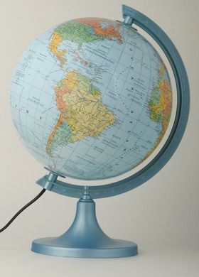 Zachem, globus polityczno-fizyczny, podświetlany, 250 mm