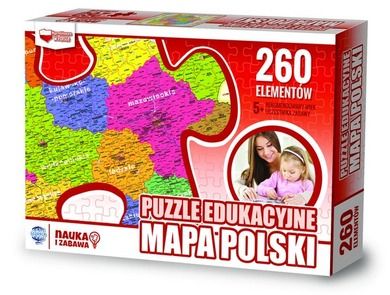 Zachem Pap, mapa Polski, puzzle edukacyjne, 260 elementów
