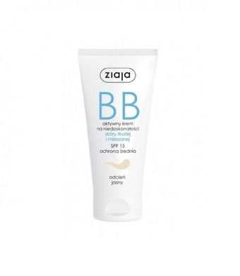 Ziaja, BB, krem do skóry tłustej i mieszanej, odcień jasny, SPF 15, 50 ml