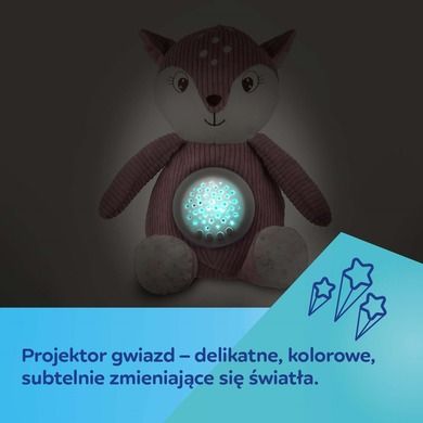 Canpol babies, pluszowy jelonek z pozytywką i projektorem 3w1, brązowy