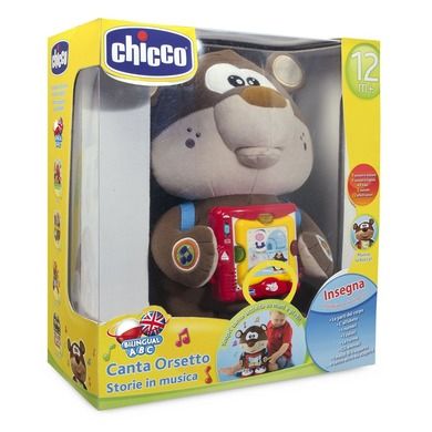 Chicco, Miś podróżnik, dwujęzykowa zabawka interaktywna, 33 cm