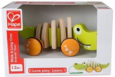 Hape, Krokodylek do ciągnięcia, zabawka drewniana