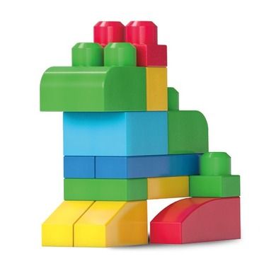 Mega Bloks, Torba niebieska, klocki, 80 elementów