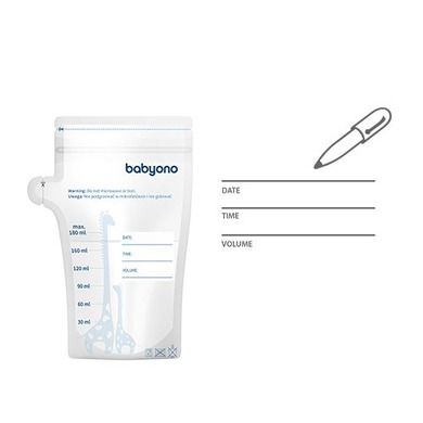 BabyOno, woreczki do przechowywania pokarmu, 180 ml, 30 szt.
