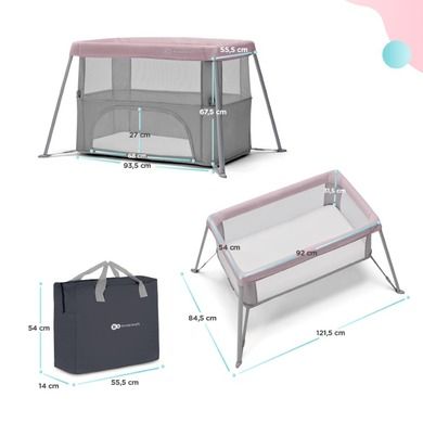 Kinderkraft, Movi, łóżeczko turystyczne, pink