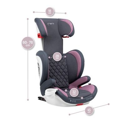 MoMi, Quick Fix, fotelik samochodowy, 15-36 kg, różowy