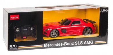 Rastar, Mercedes-Benz SLS AMG, samochód zdalnie sterowany, czerwony, 1:18