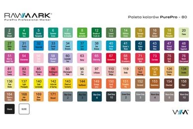 Rawmark, PurePro, promarkery alkoholowe + etui ze stelażem, 80 kolorów