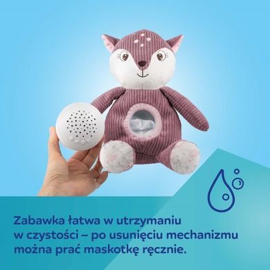 Canpol babies, pluszowy jelonek z pozytywką i projektorem 3w1, brązowy