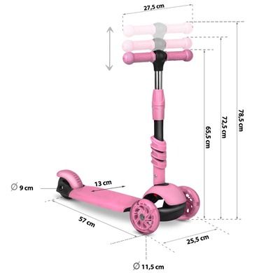 Ricokids, Todi, hulajnoga trójkołowa, różowa