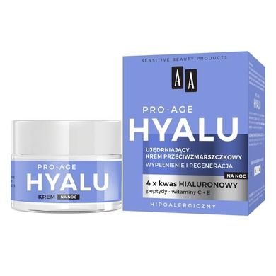 AA, Pro-Age Hyalu, ujędrniający krem przeciwzmarszczkowy na noc, 50 ml
