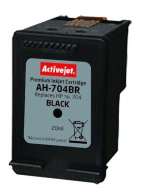 Activejet, tusz do drukarki, zamiennik HP 704 CN692AE, Premium, 20 ml, czarny, AH-704BR