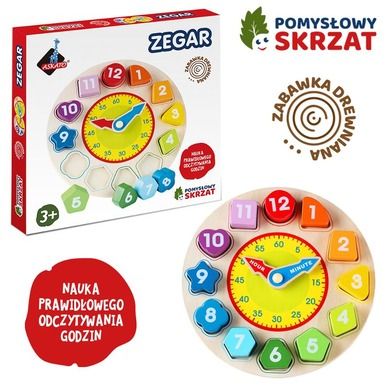 Askato, zegar drewniany pomysłowy skrzat