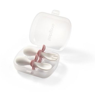 BabyOno, ergonomiczne sztućce dla dzieci, różowe