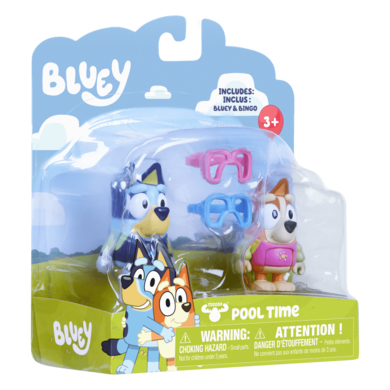Bluey, Zabawa Na Basenie, figurki, zestaw z akcesoriami, 2 szt.