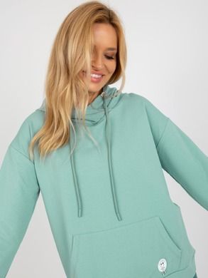 Bluza damska z kapturem, miętowa, Relevance