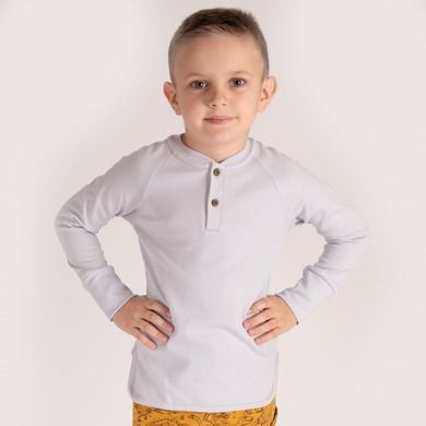 Bluzka chłopięca z długim rękawem, szara, Nicol