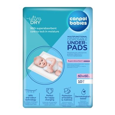 Canpol babies, wielofunkcyjne podkłady higieniczne, 60-60 cm, 10 szt.