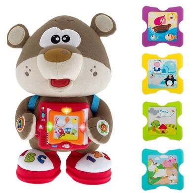 Chicco, Miś podróżnik, dwujęzykowa zabawka interaktywna, 33 cm