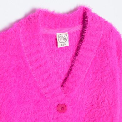 Cool Club, Sweter dziewczęcy, rozpinany, różowy