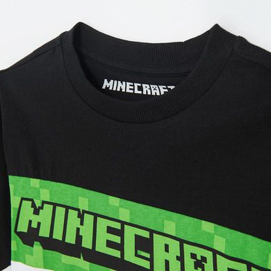 Cool Club, T-shirt chłopięcy, czarno-biały, Minecraft