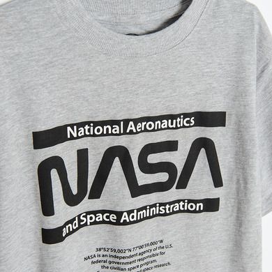 Cool Club, T-shirt chłopięcy, szary, NASA