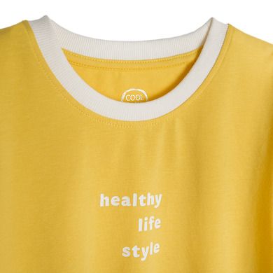 Cool Club, T-shirt dziewczęcy, pudełkowy, żółty