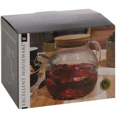 Excellent Houseware, dzbanek do herbaty z metalowym filtrem, 1000 ml