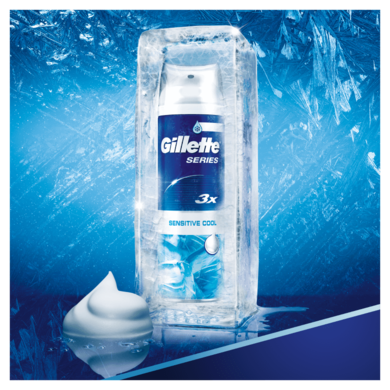 Gillette, Series Sensitive Cool, pianka do golenia dla mężczyzn, 250 ml