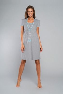Italian Fashion, Carlina, koszula nocna dla matek karmiących, melanż/niebieski, rozmiar L