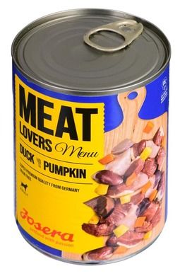 Josera, Meatlovers, menu kaczka z dynią, karma mokra dla psów, 400g