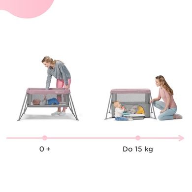 Kinderkraft, Movi, łóżeczko turystyczne, pink