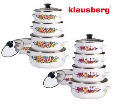 Klausberg, zestaw garnków emaliowanych, 10 elementów
