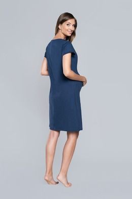Koszula nocna damska z krótkim rękawem, ciążowa, granatowa, Dagna, Italian Fashion