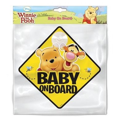 Kubuś Puchatek, tabliczka do samochodu Baby on Board, przyssawka