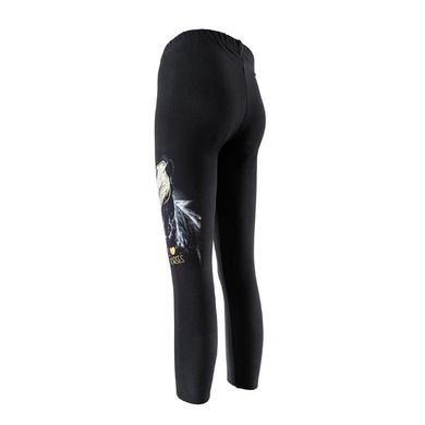 Legginsy dziewczęce, ocieplane, czarne, koń, Tup Tup