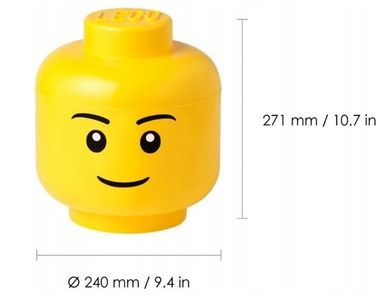 LEGO, duża głowa, chłopiec, pojemnik do przechowywania