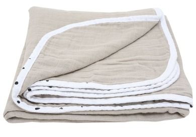 Motherhood, Pre-Washed, kocyk muślinowy dwuwarstwowy, beżowy classics, 95-110 cm