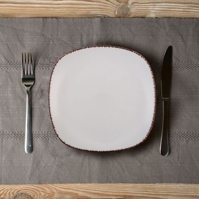 Nava, kwadratowy talerz ceramiczny, deserowy, white sugar, 20 cm