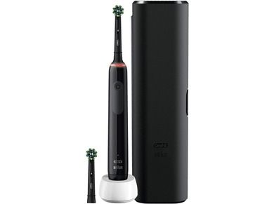 Oral-B, szczoteczka elektryczna, PRO3 3500, Black, Sensi UltraThin, zestaw z etui podróżnym