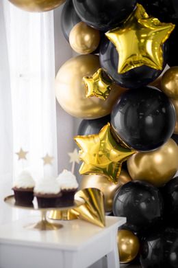 PartyDeco, balony Glossy, 12 cm, złoty, 50 szt.