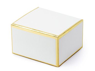 PartyDeco, ozdobne pudełeczka, biały, 6-3,5-5,5 cm, 10 szt.