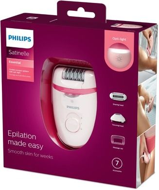 Philips, Satinelle Essential, depilator, BRE285/00, różowy