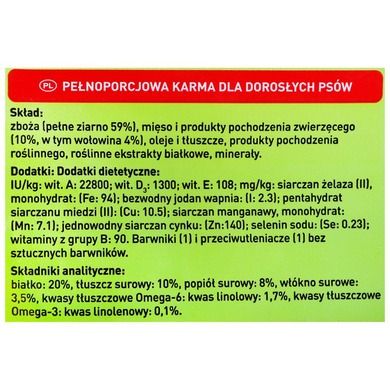 Purina, Friskies Adult Active, karma sucha dla psa, wołowina, 15kg